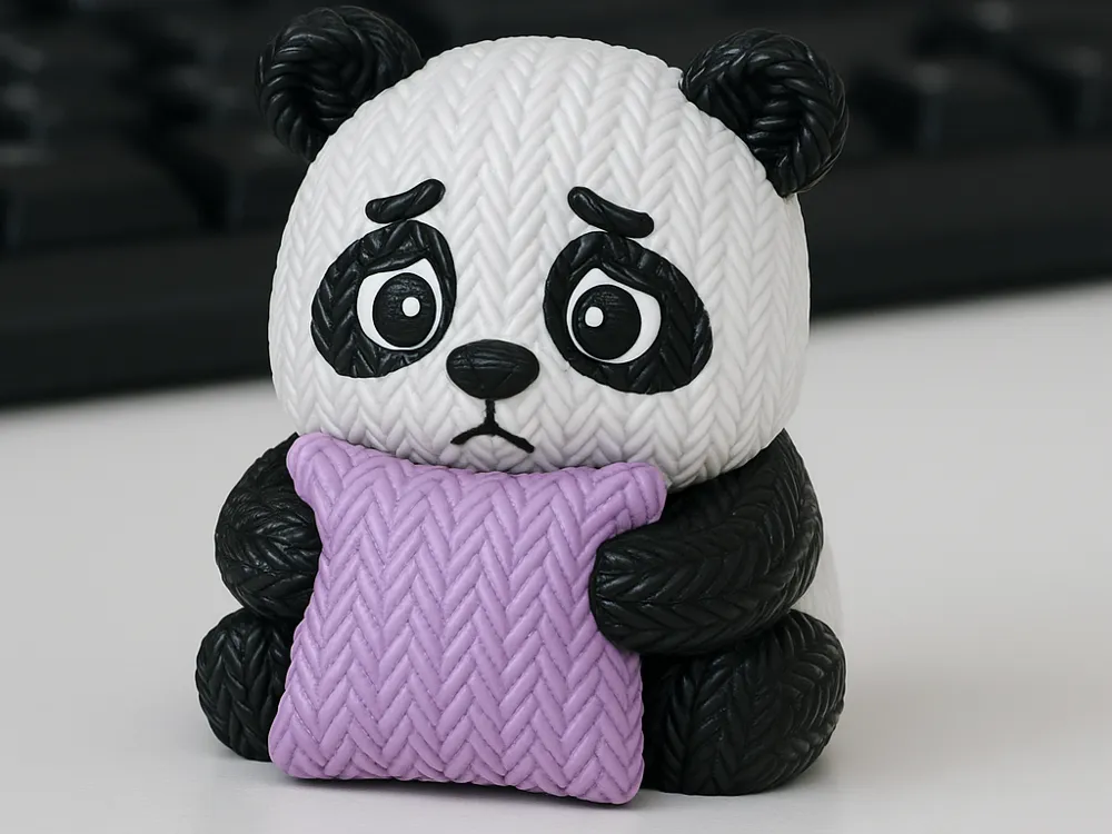 Örgü Üzgün Panda Anahtarlık